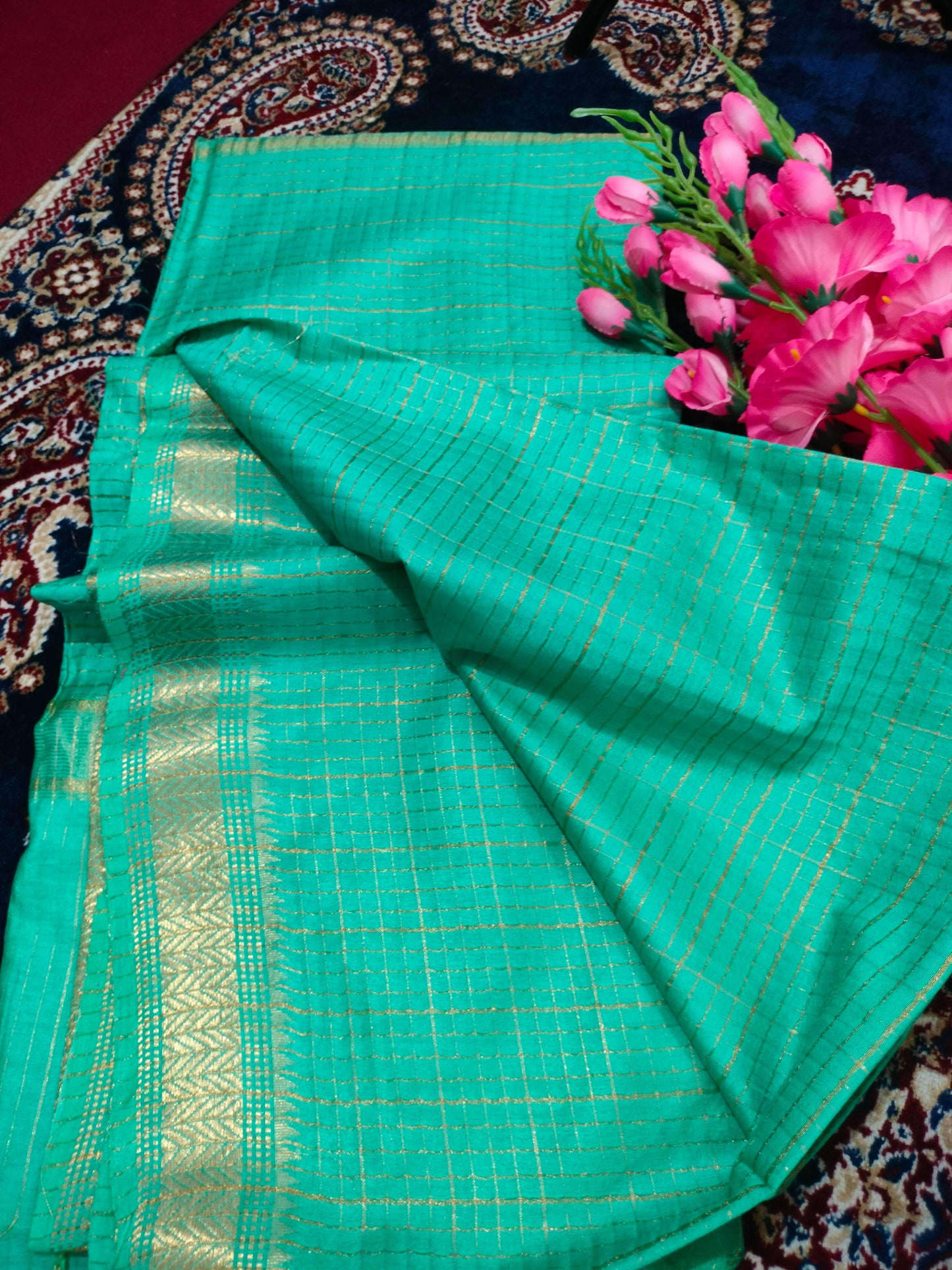 Green Geometric Saree