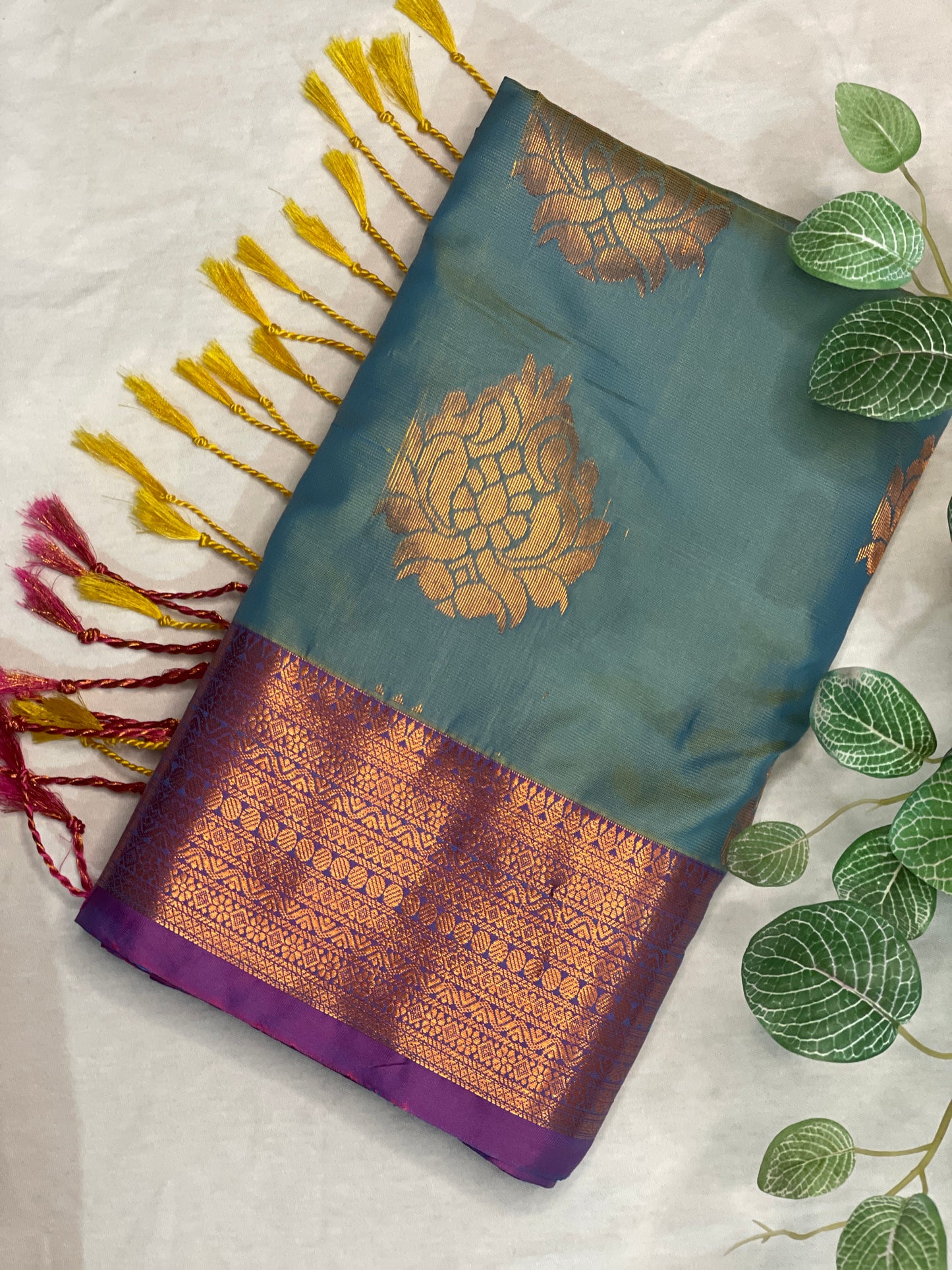 Soft Silk Saree Orange Pallu