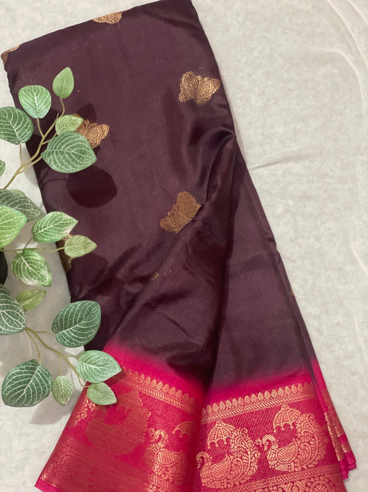 Butterfly Butta Banarasi Raw Silk Saree