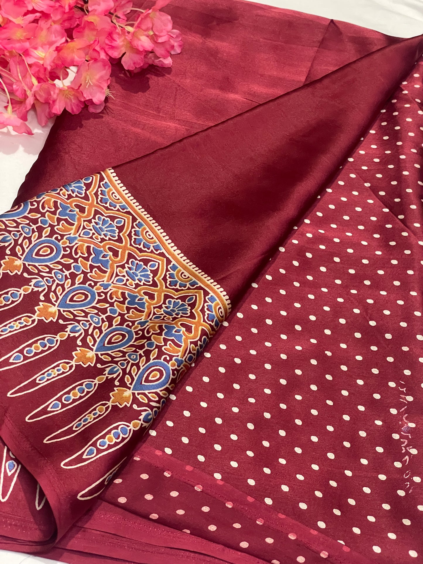 Ajrak Satin Modal Saree