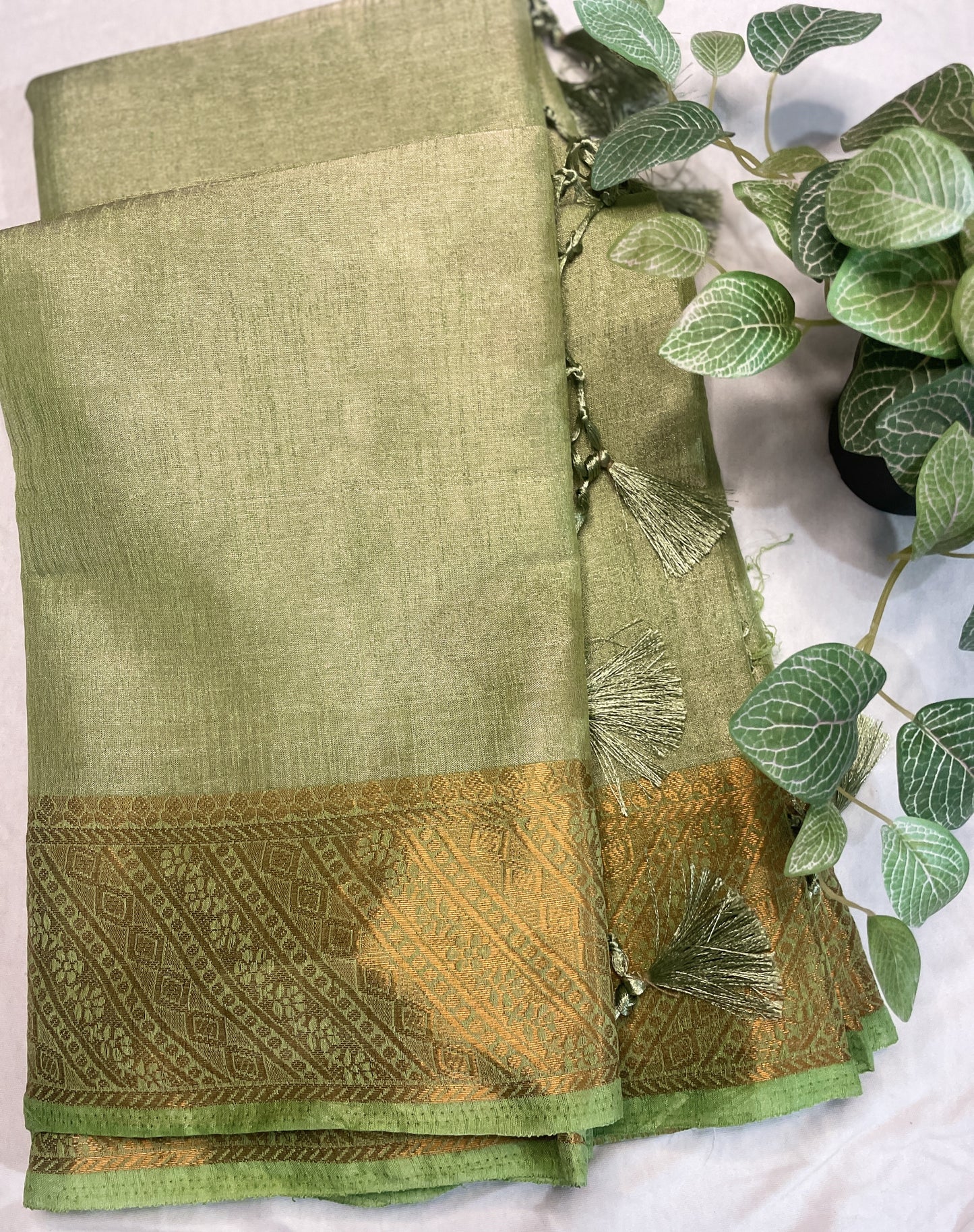 Tissue Silk Saree Green