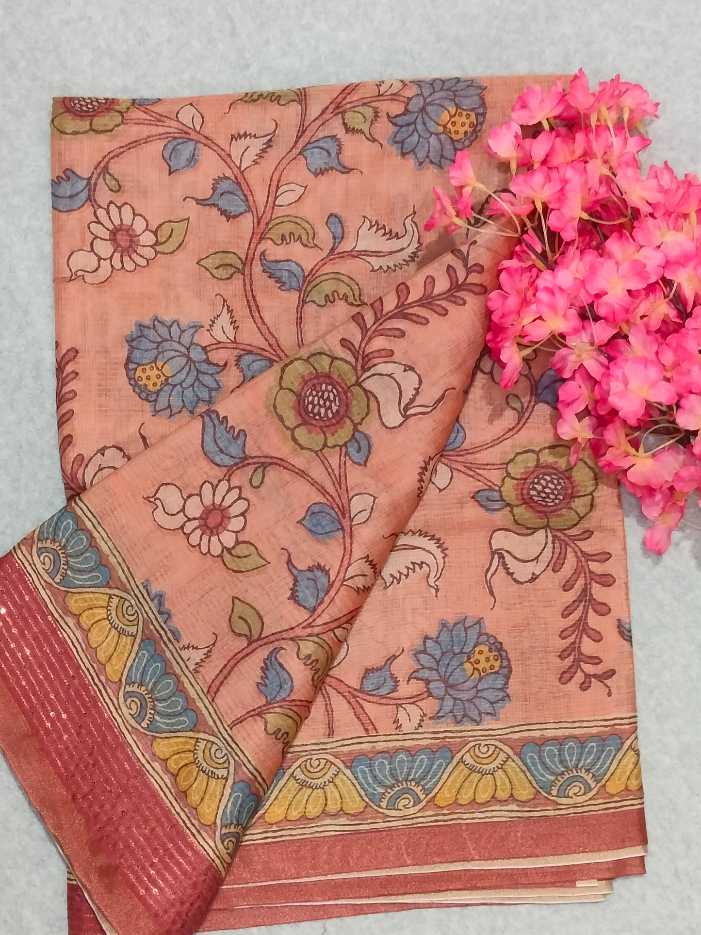 Bronze Color Floral Saree