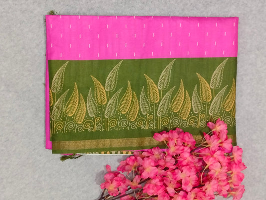 Cotton Mix Pink Saree