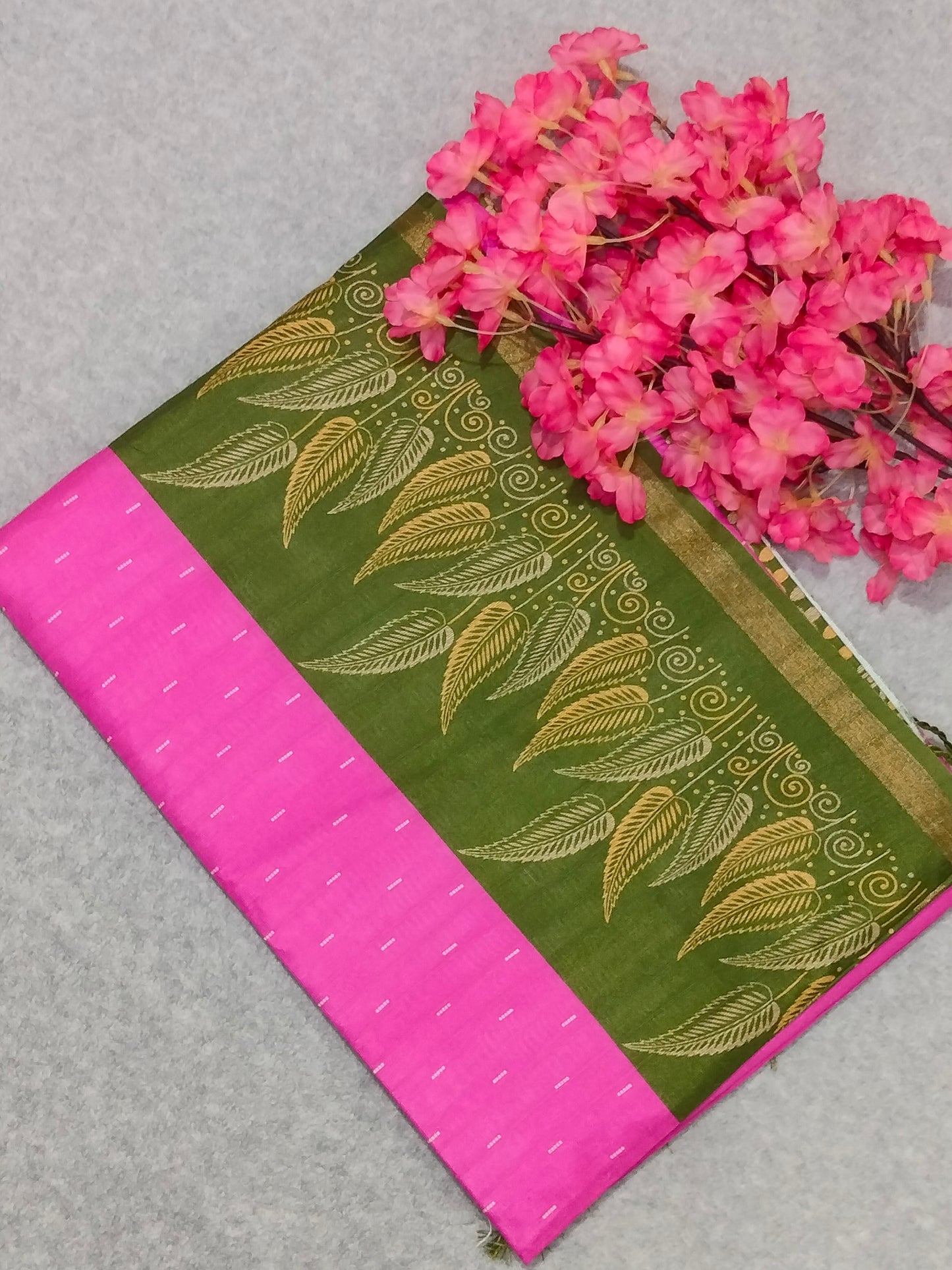 Cotton Mix Pink Saree