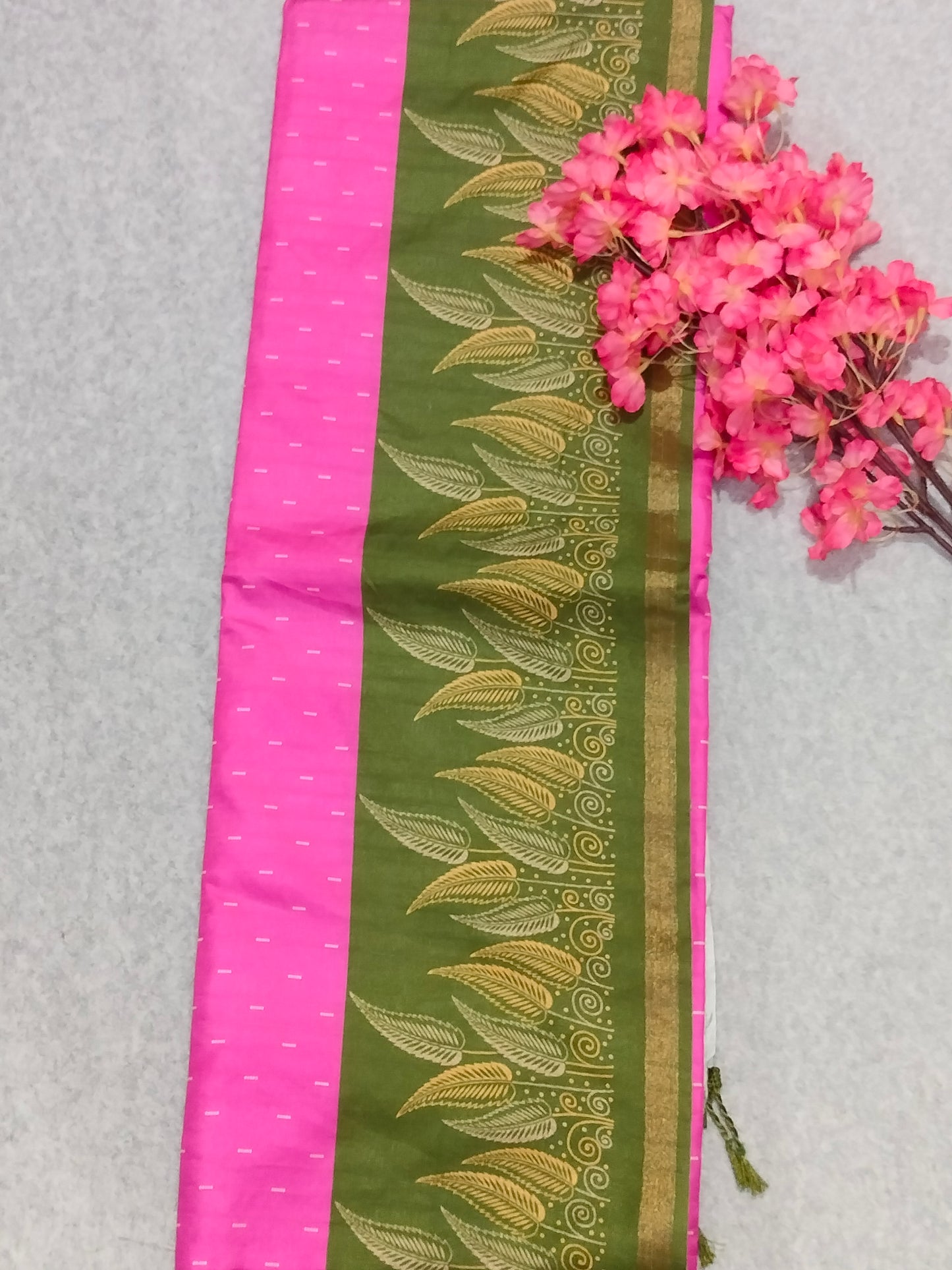 Cotton Mix Pink Saree