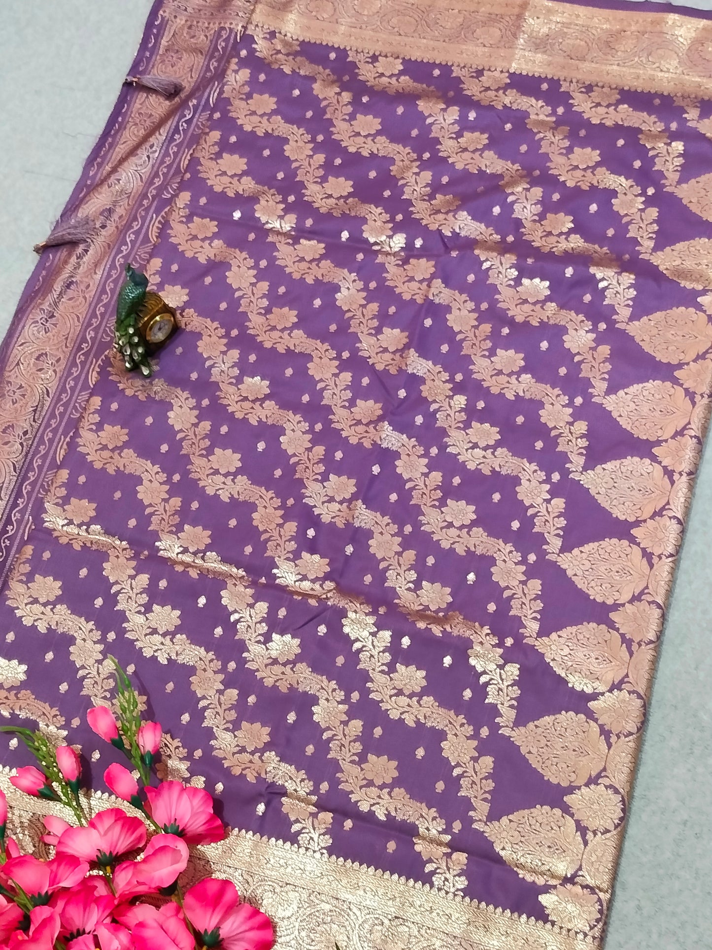 Banarasi Soft Silk Saree Purple
