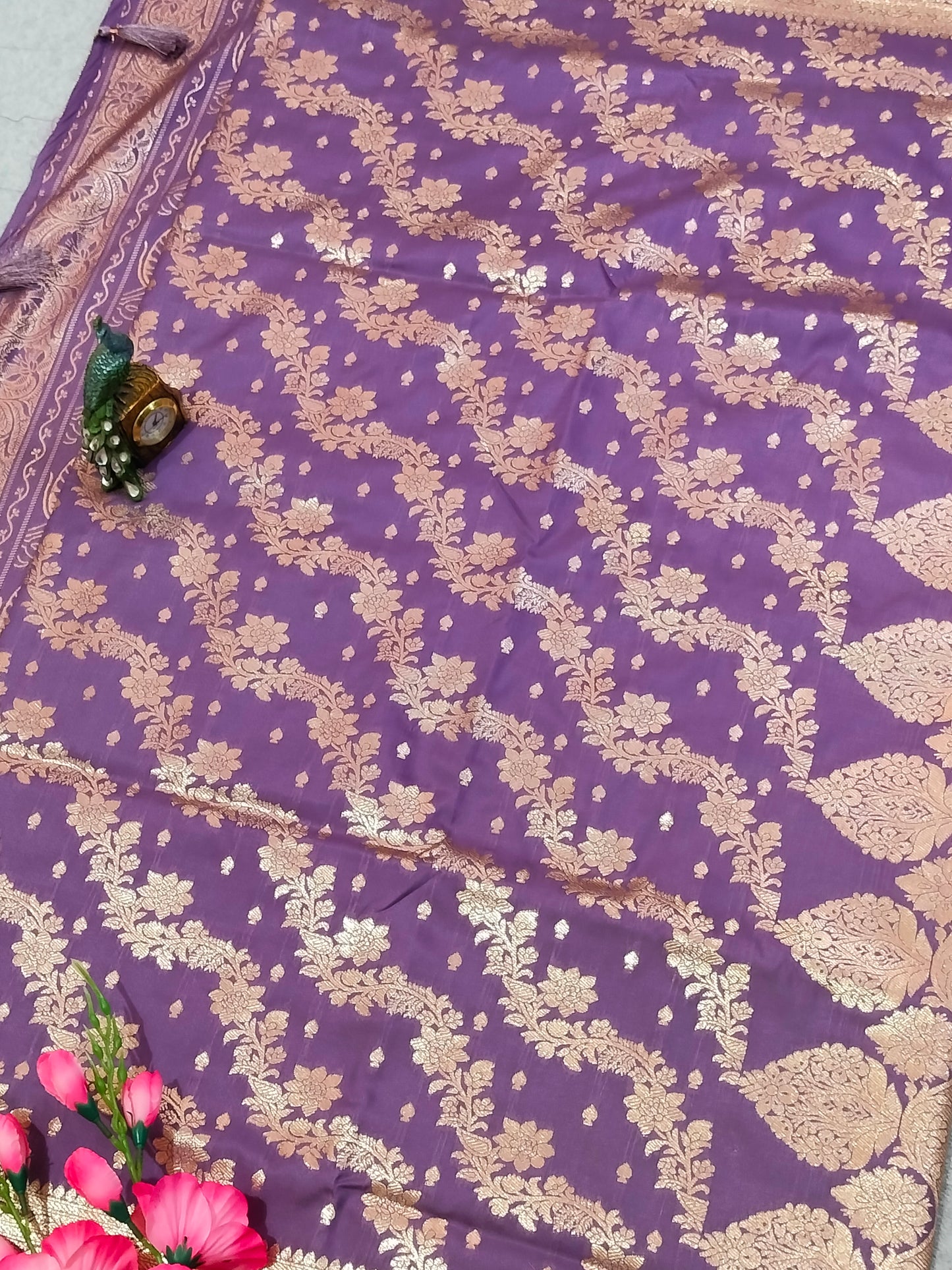 Banarasi Soft Silk Saree Purple