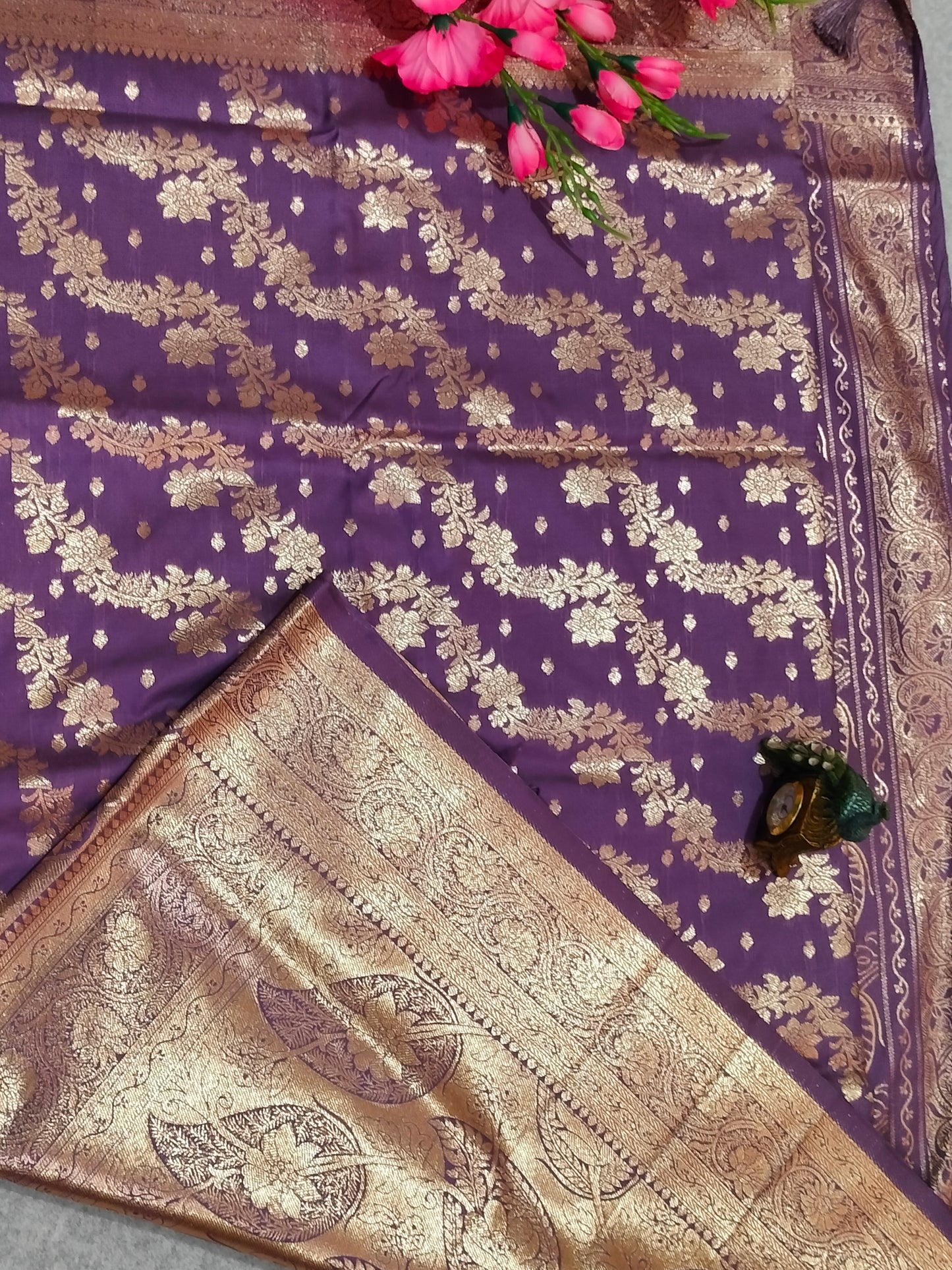 Banarasi Soft Silk Saree Purple