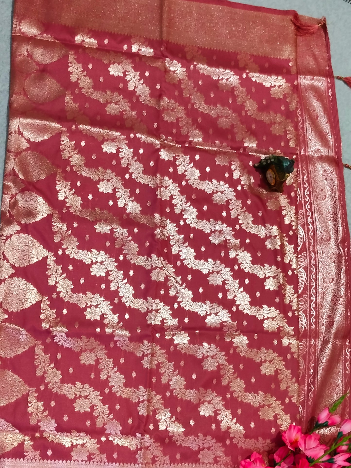 Banarasi Soft Silk Saree Purple