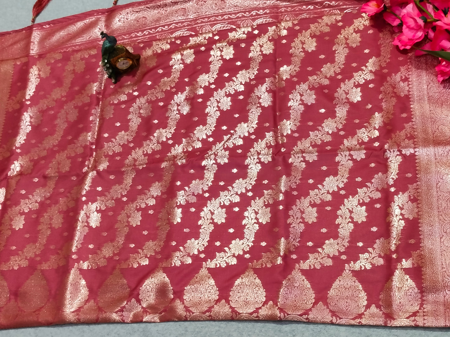 Banarasi Soft Silk Saree Pink