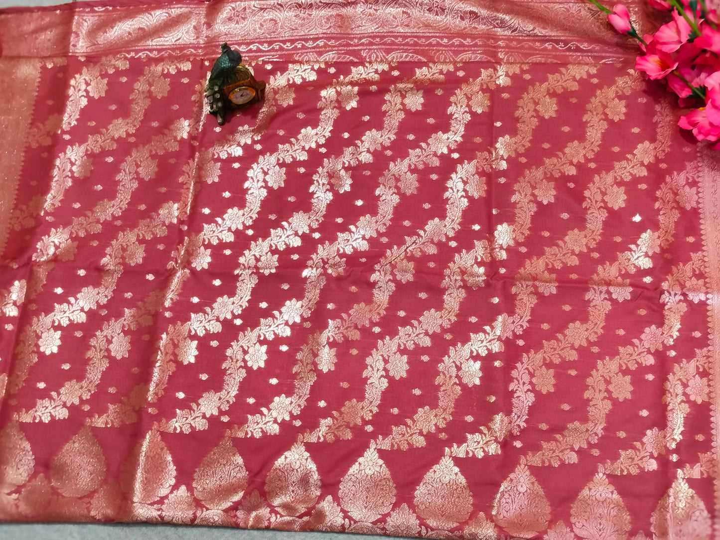 Banarasi Soft Silk Saree Pink
