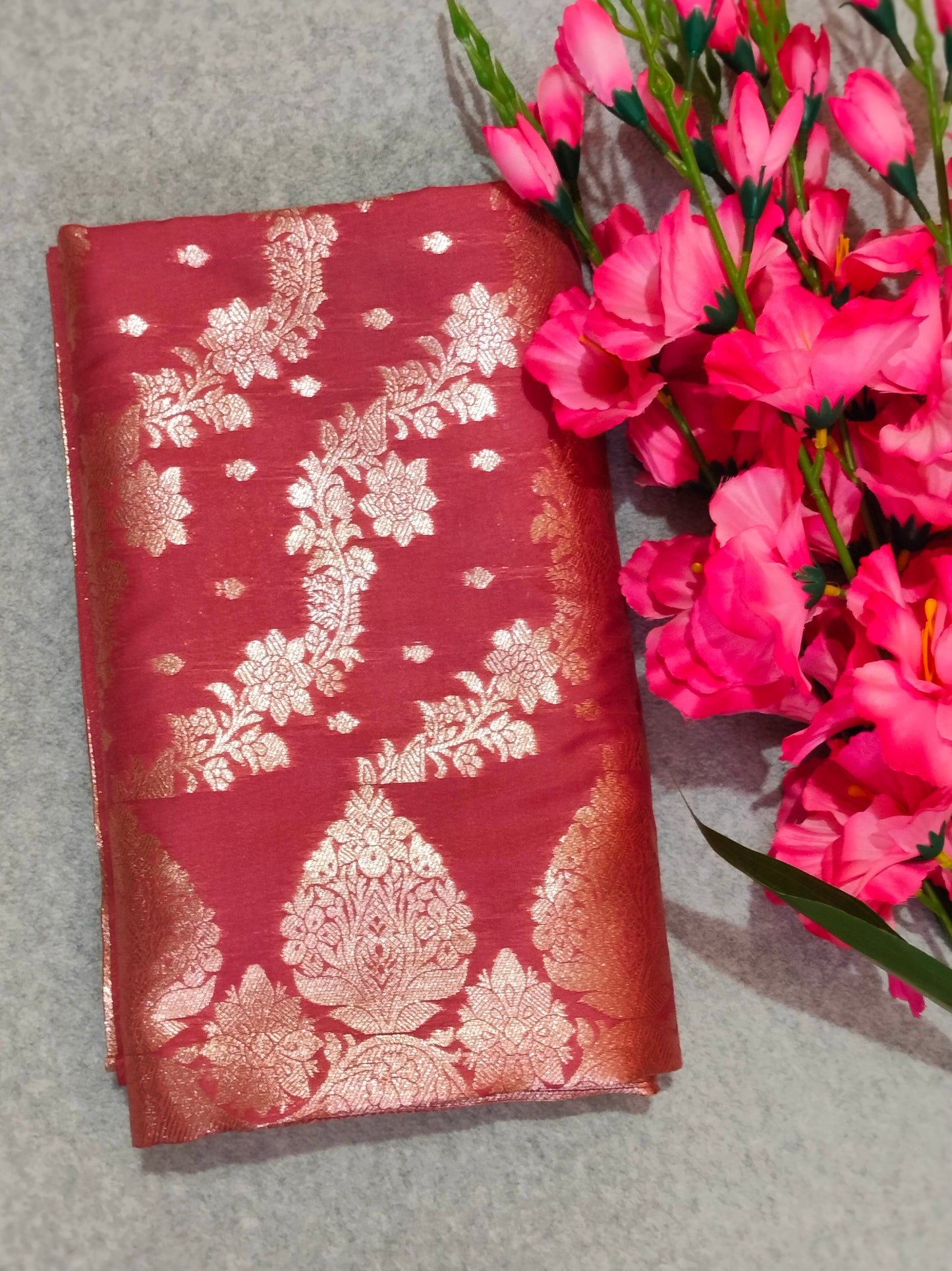 Banarasi Soft Silk Saree Pink