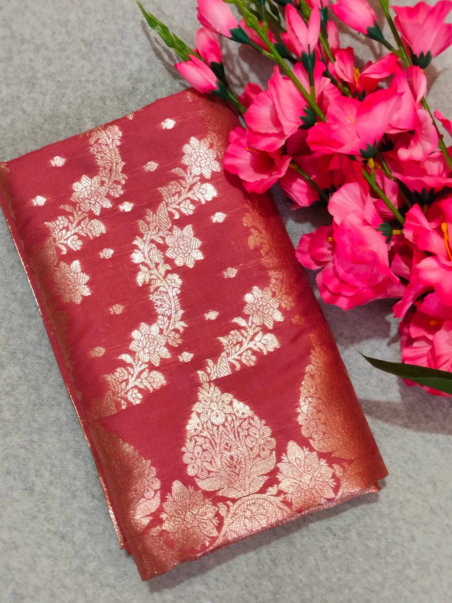 Banarasi Soft Silk Saree Pink