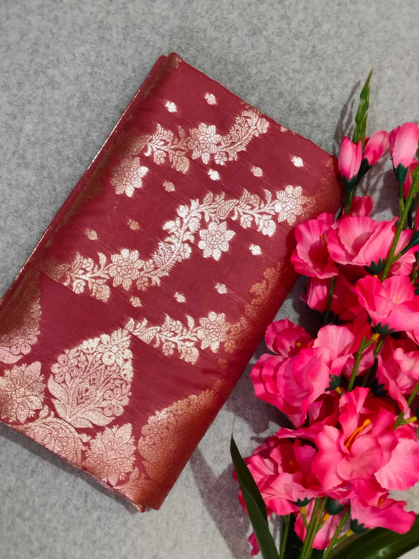 Banarasi Soft Silk Saree Pink