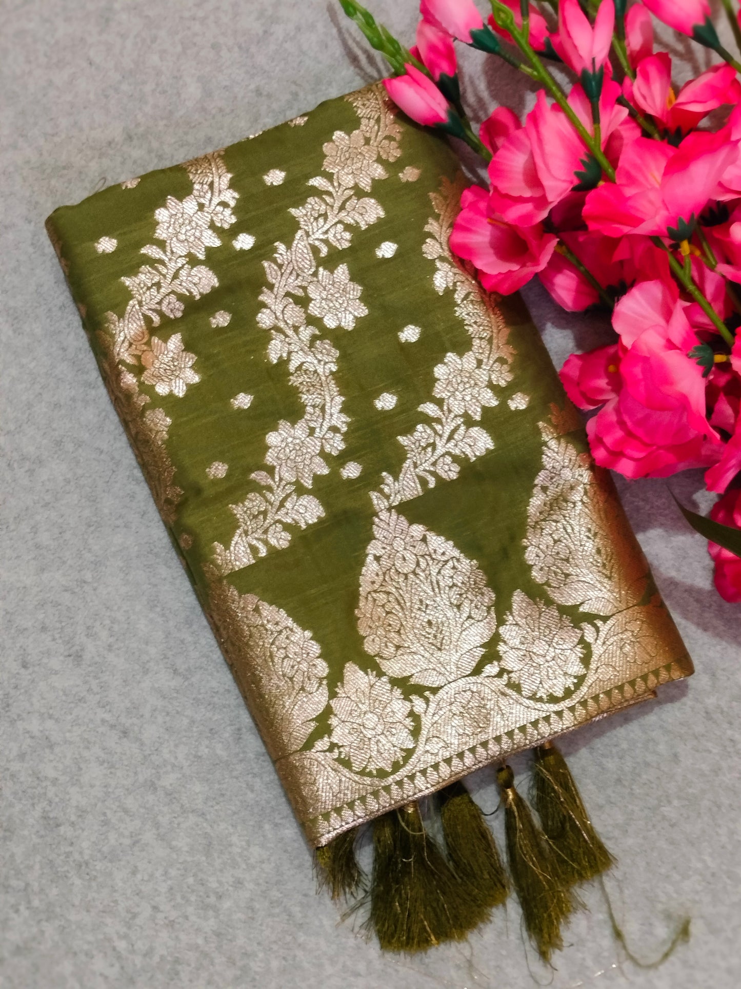 Banarasi Soft Silk Saree Green