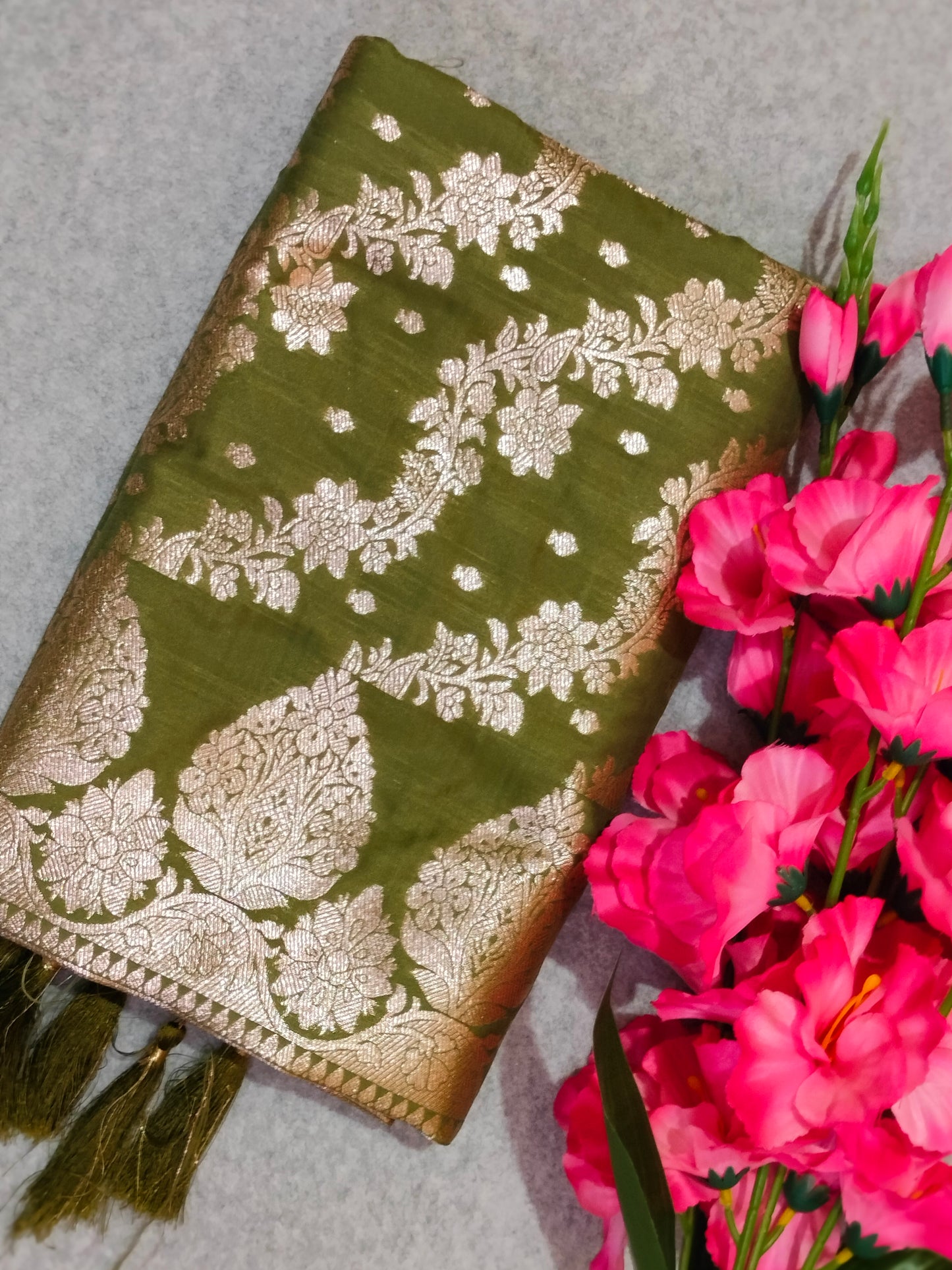 Banarasi Soft Silk Saree Green