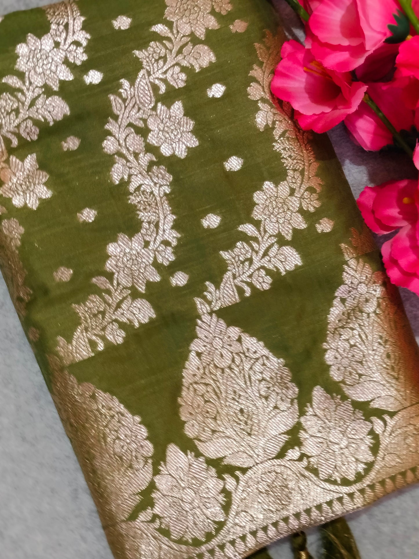 Banarasi Soft Silk Saree Green