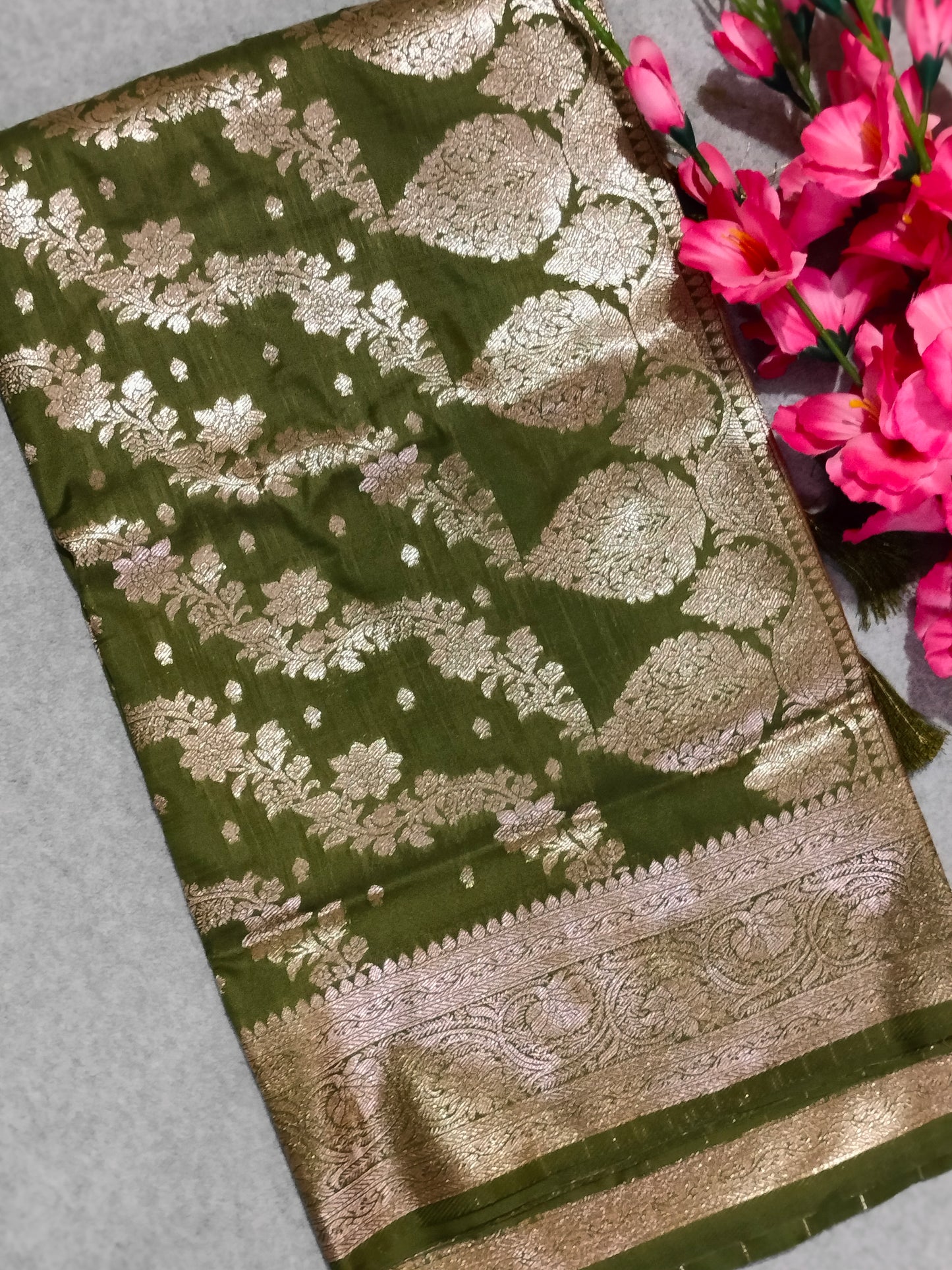 Banarasi Soft Silk Saree Green