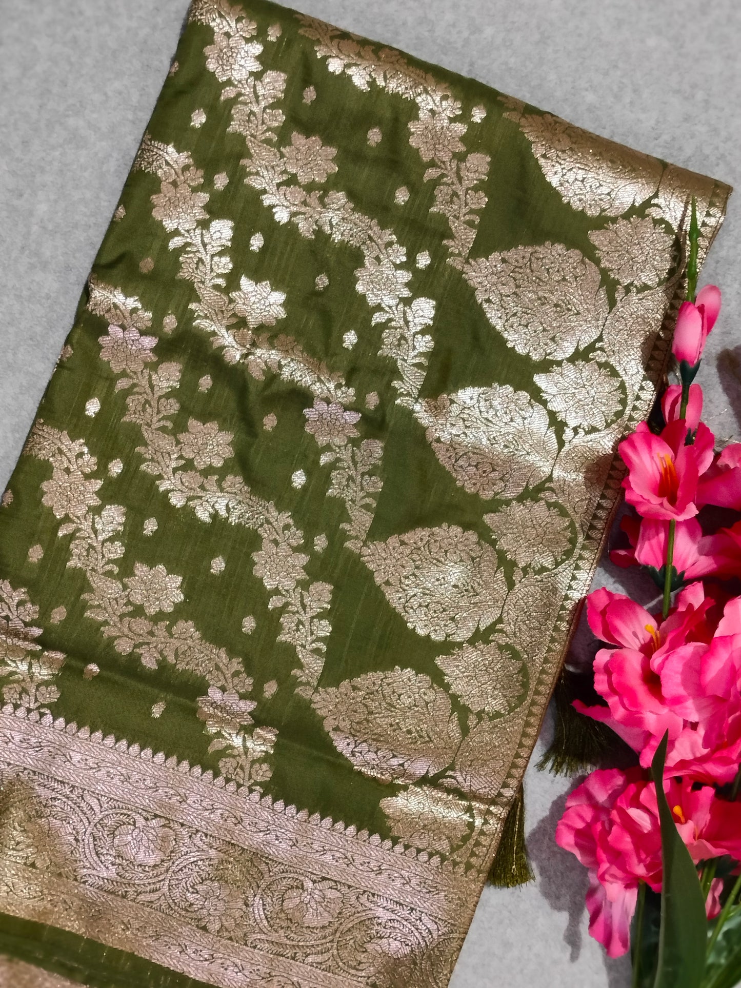 Banarasi Soft Silk Saree Green