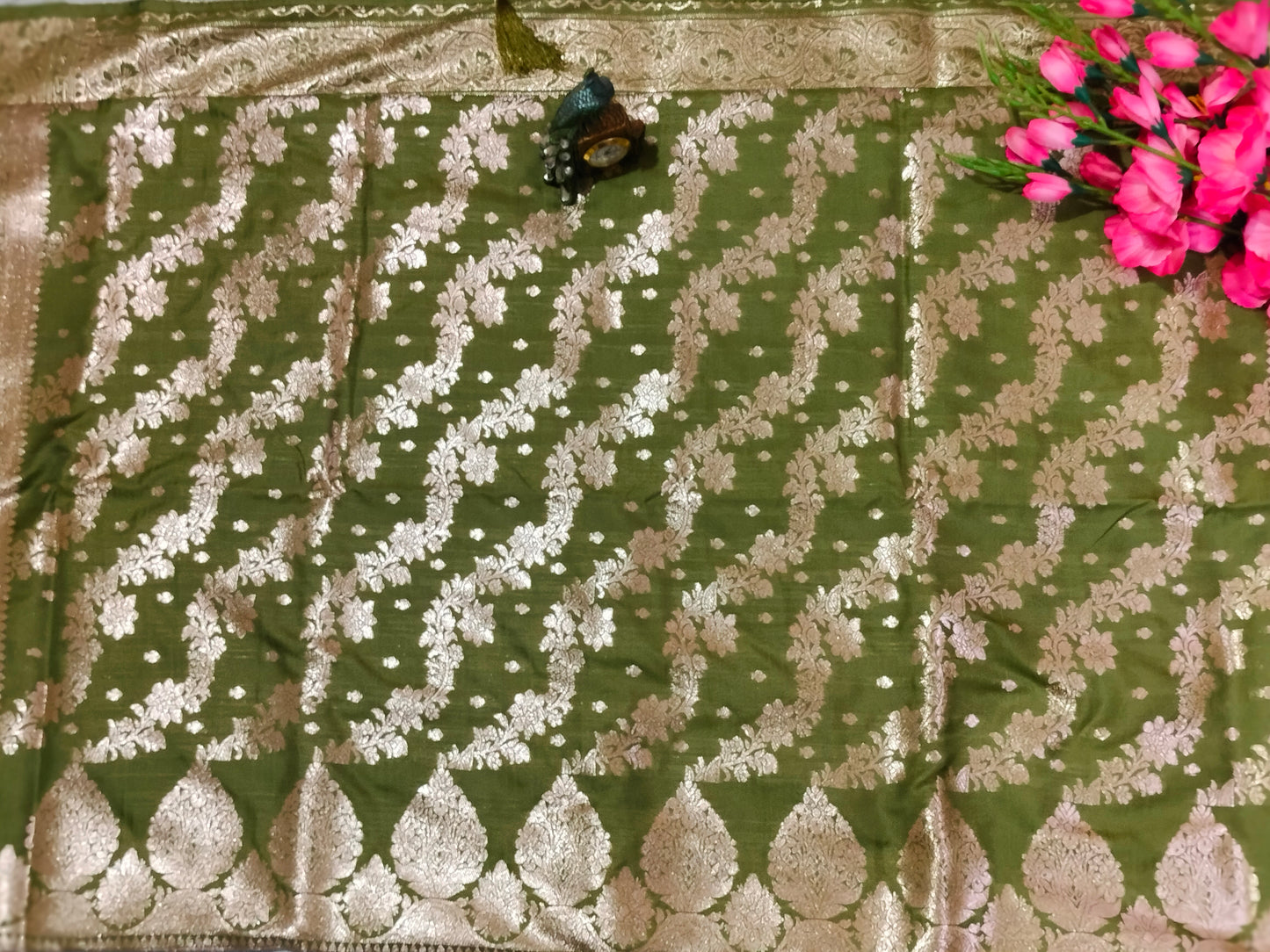 Banarasi Soft Silk Saree Pink