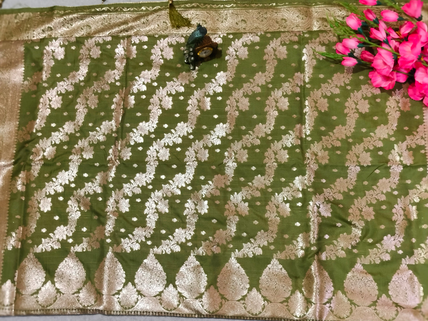 Banarasi Soft Silk Saree Green