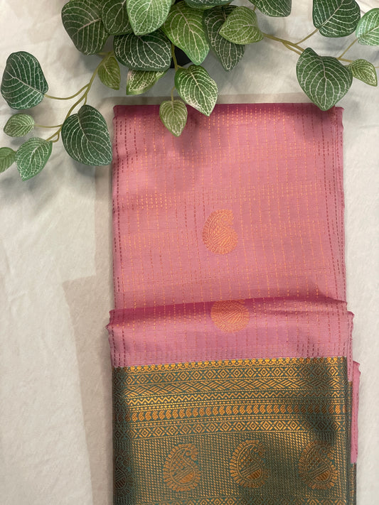Soft Silk Mango Border Raindrop Saree