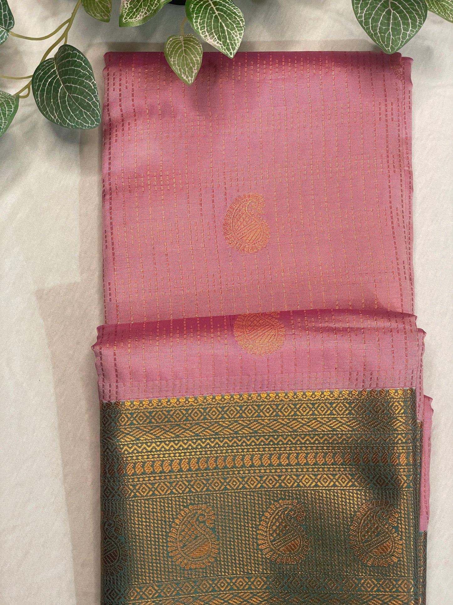 Soft Silk Mango Border Raindrop Saree