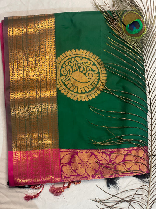 Soft Silk Saree Contrast Pick Pallu