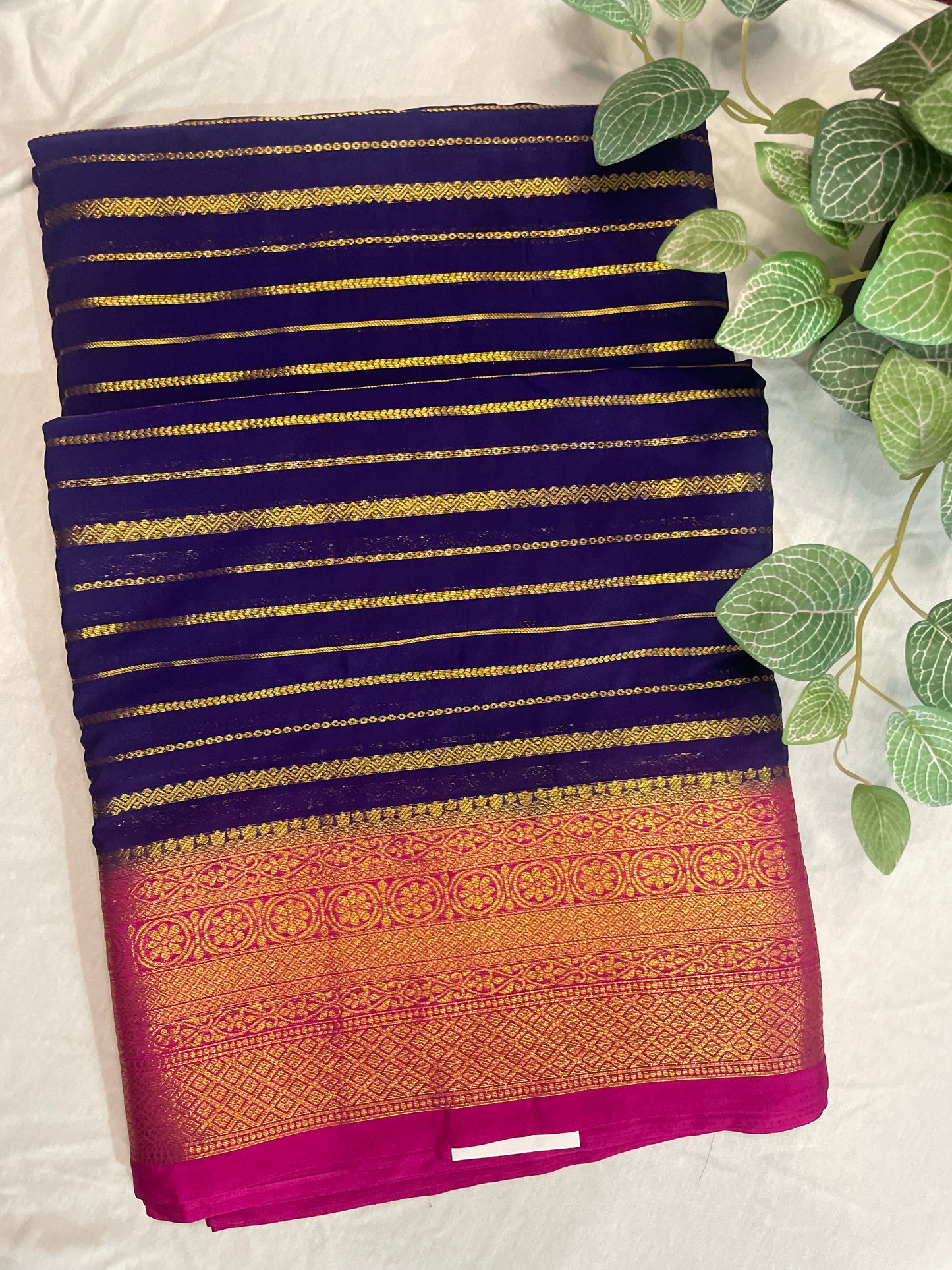 Mysore Semi Crape Silk Saree Blue