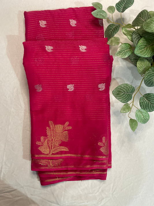 Pink Georget Saree