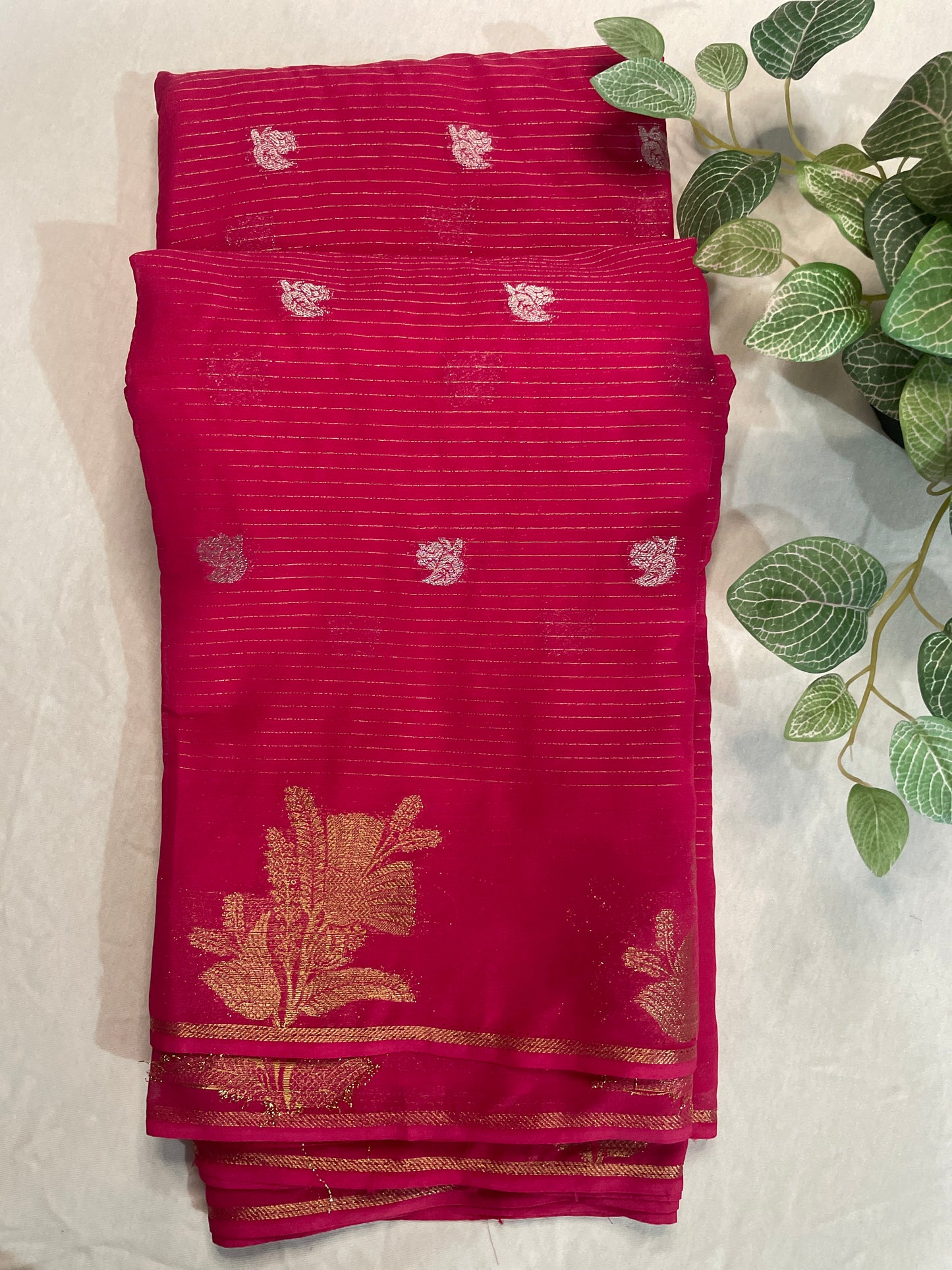 Pink Georget Saree