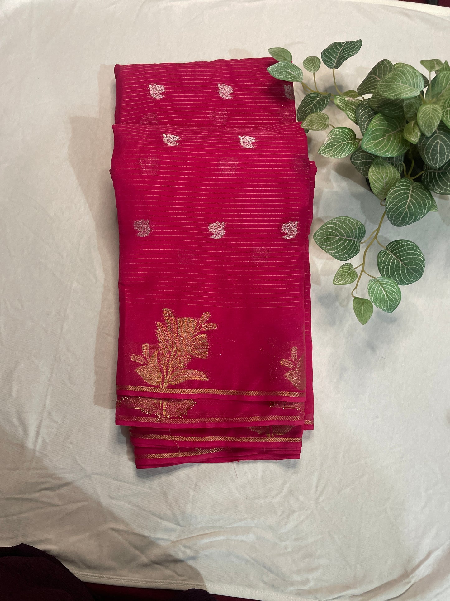 Pink Georget Saree