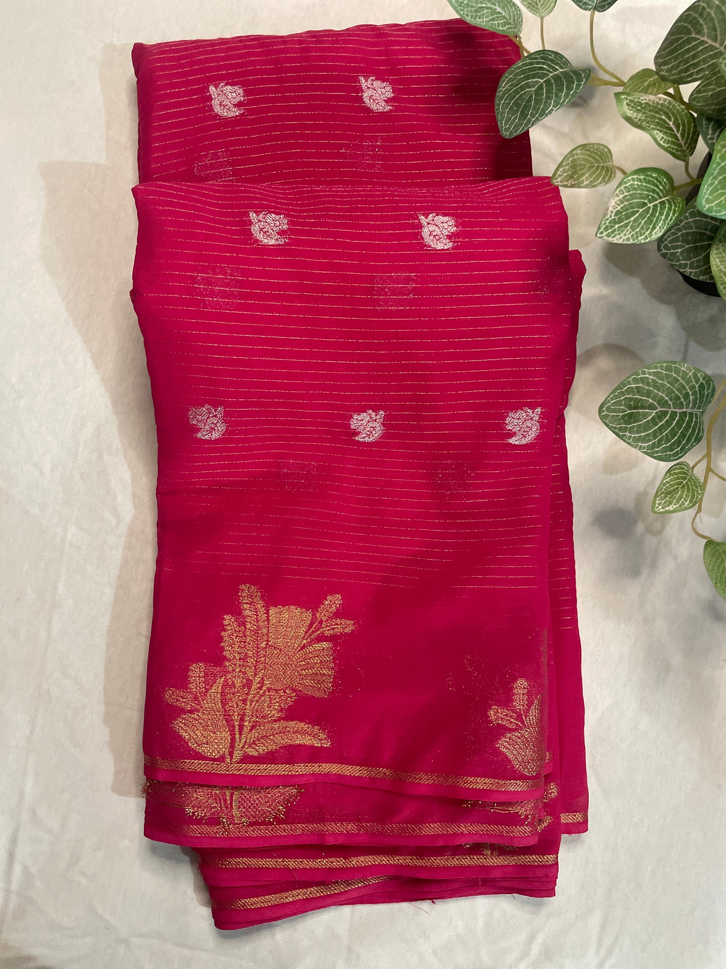 Pink Georget Saree