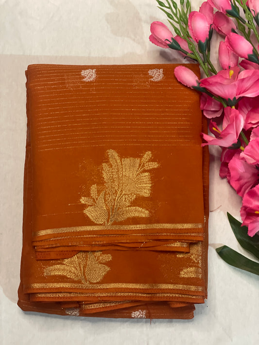 Brown Georget Saree