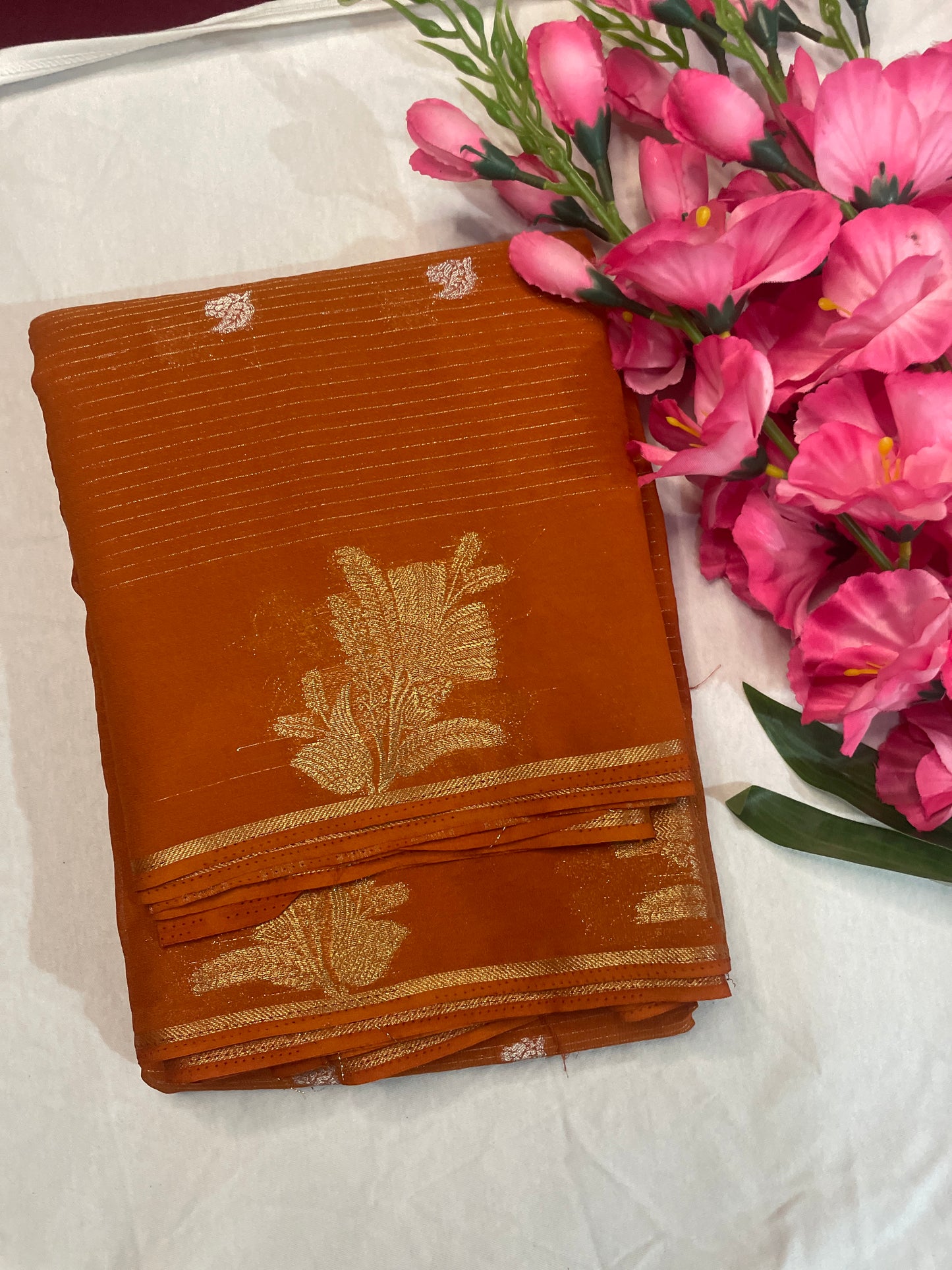 Brown Georget Saree