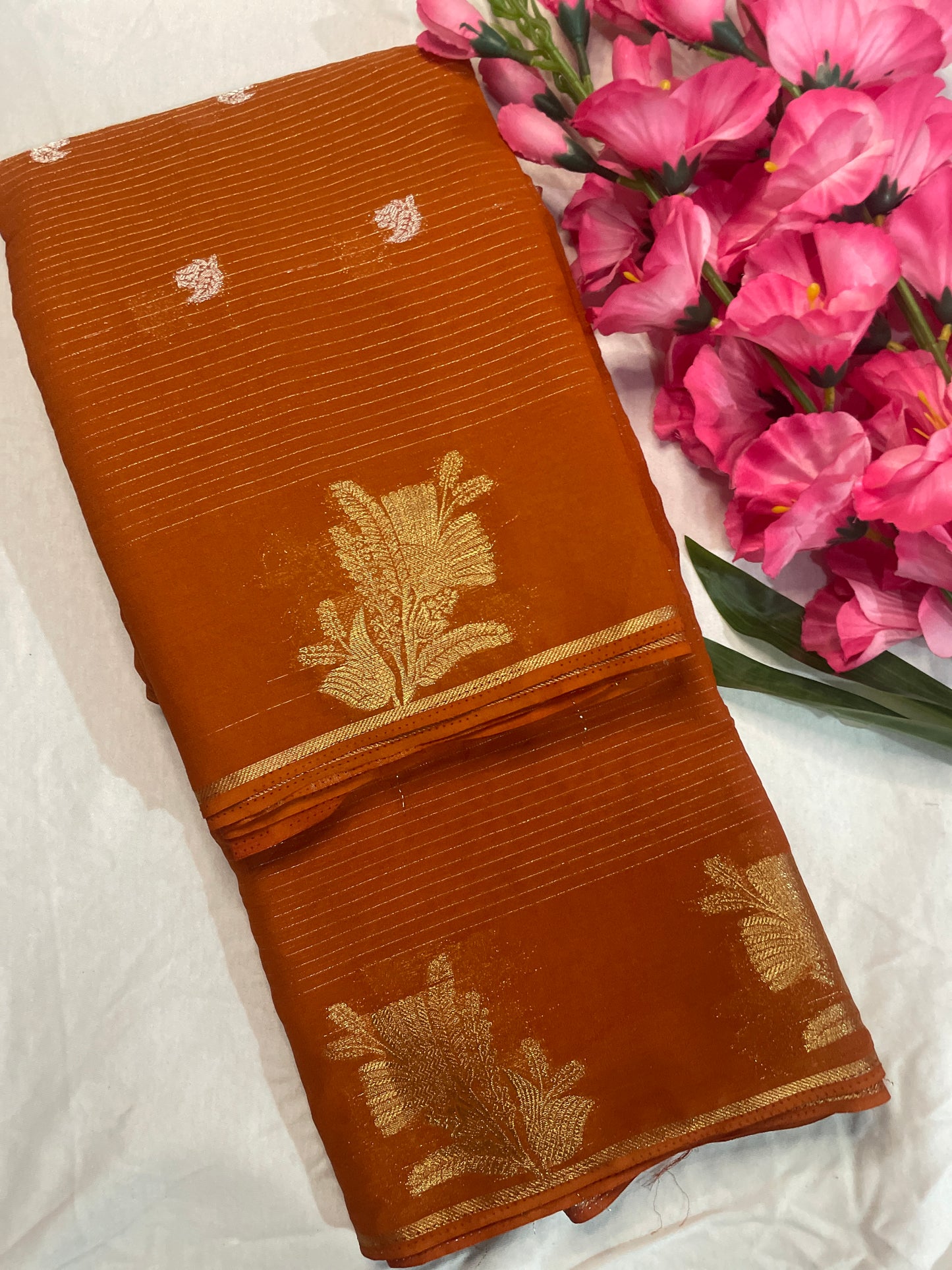 Pink Georget Saree
