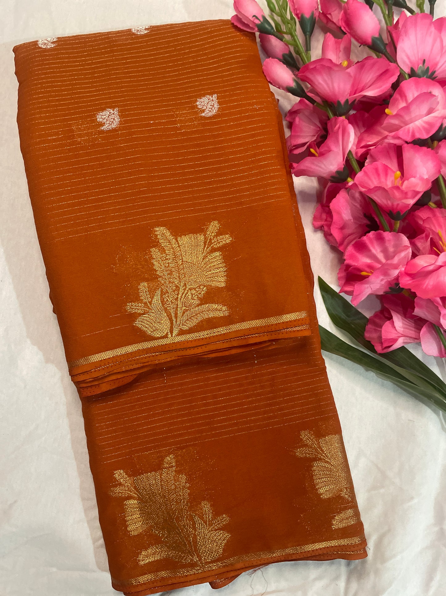 Brown Georget Saree