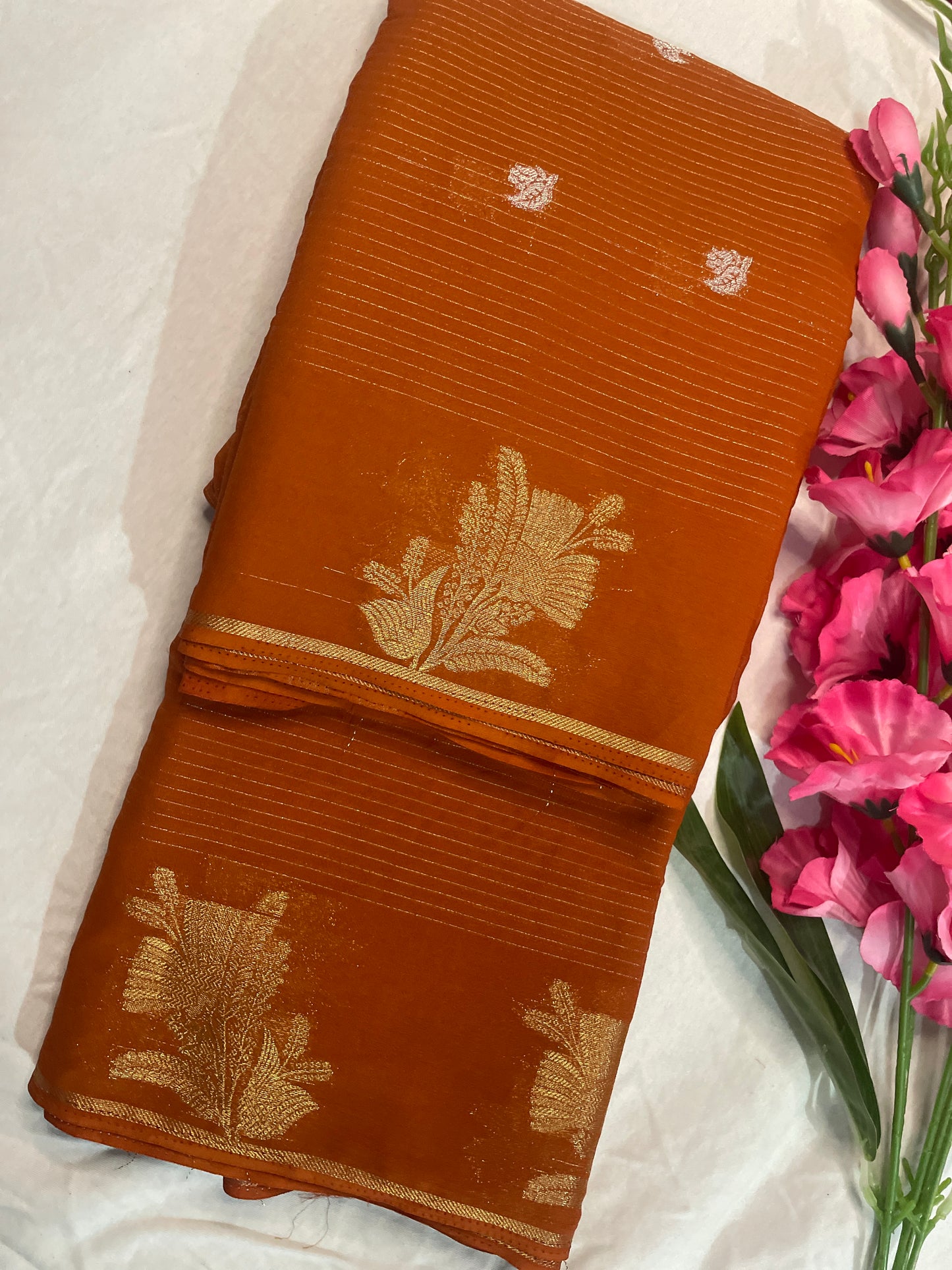 Brown Georget Saree