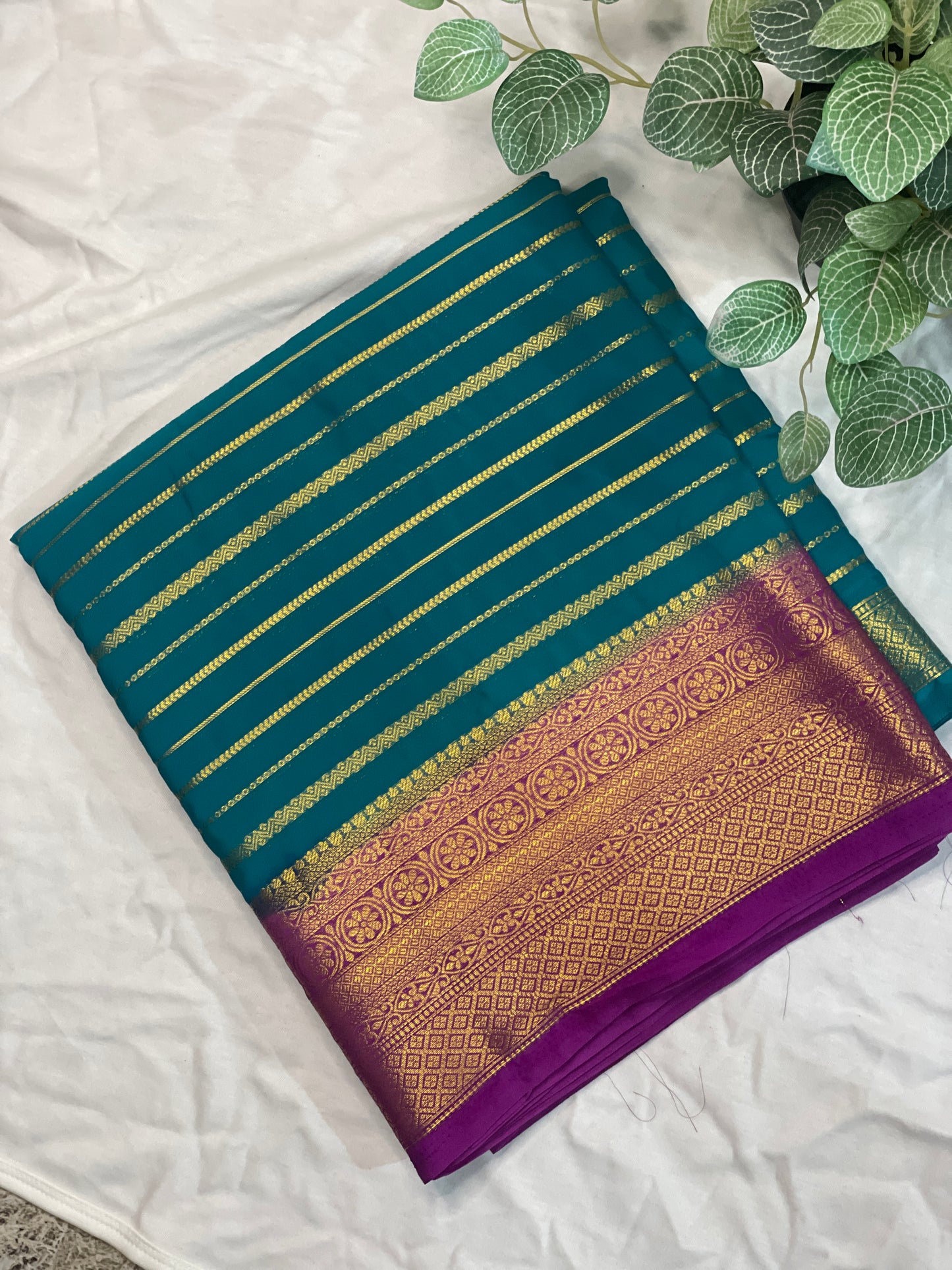 Mysore Semi Crape Silk Saree Blue