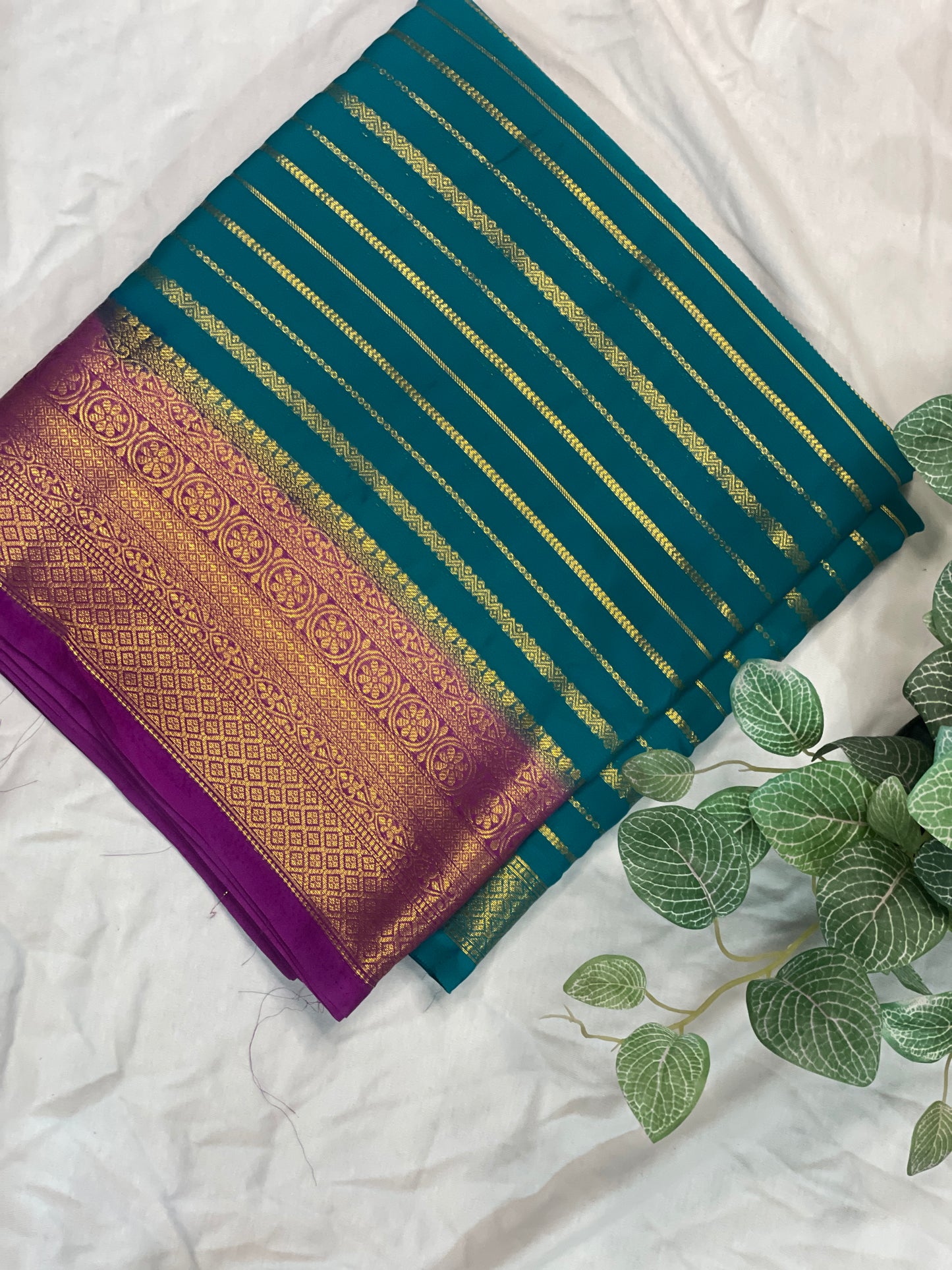 Mysore Semi Crape Silk Saree Blue