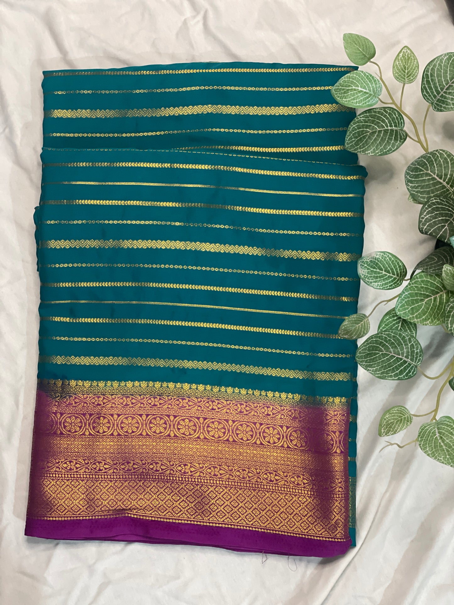 Mysore Semi Crape Silk Saree Blue