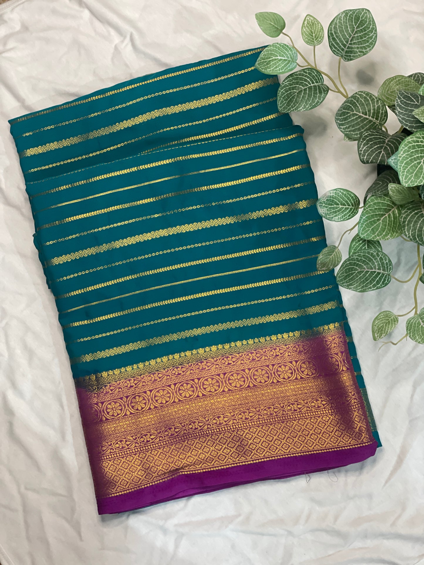 Mysore Semi Crape Silk Saree Blue