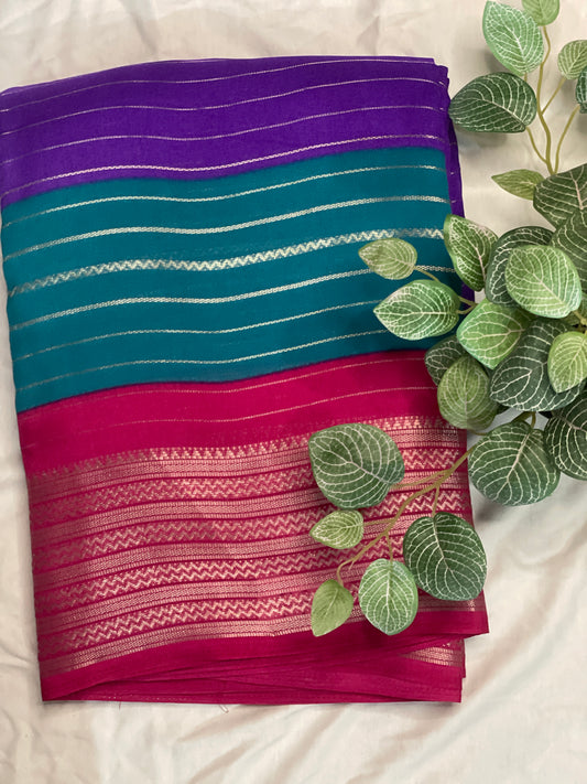 Georget 3D Saree Semi Mysore Silk Saree