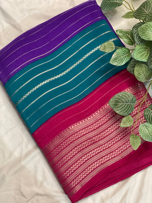 Georget 3D Saree Semi Mysore Silk Saree