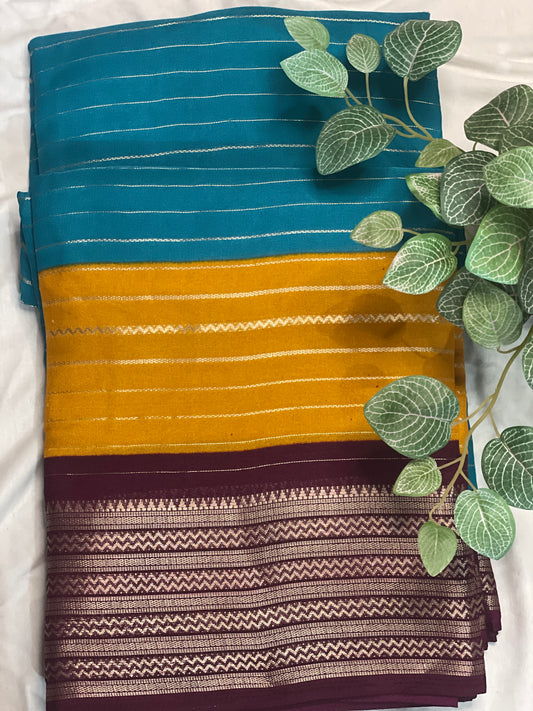 Georget 3D Saree Semi Mysore Silk Saree