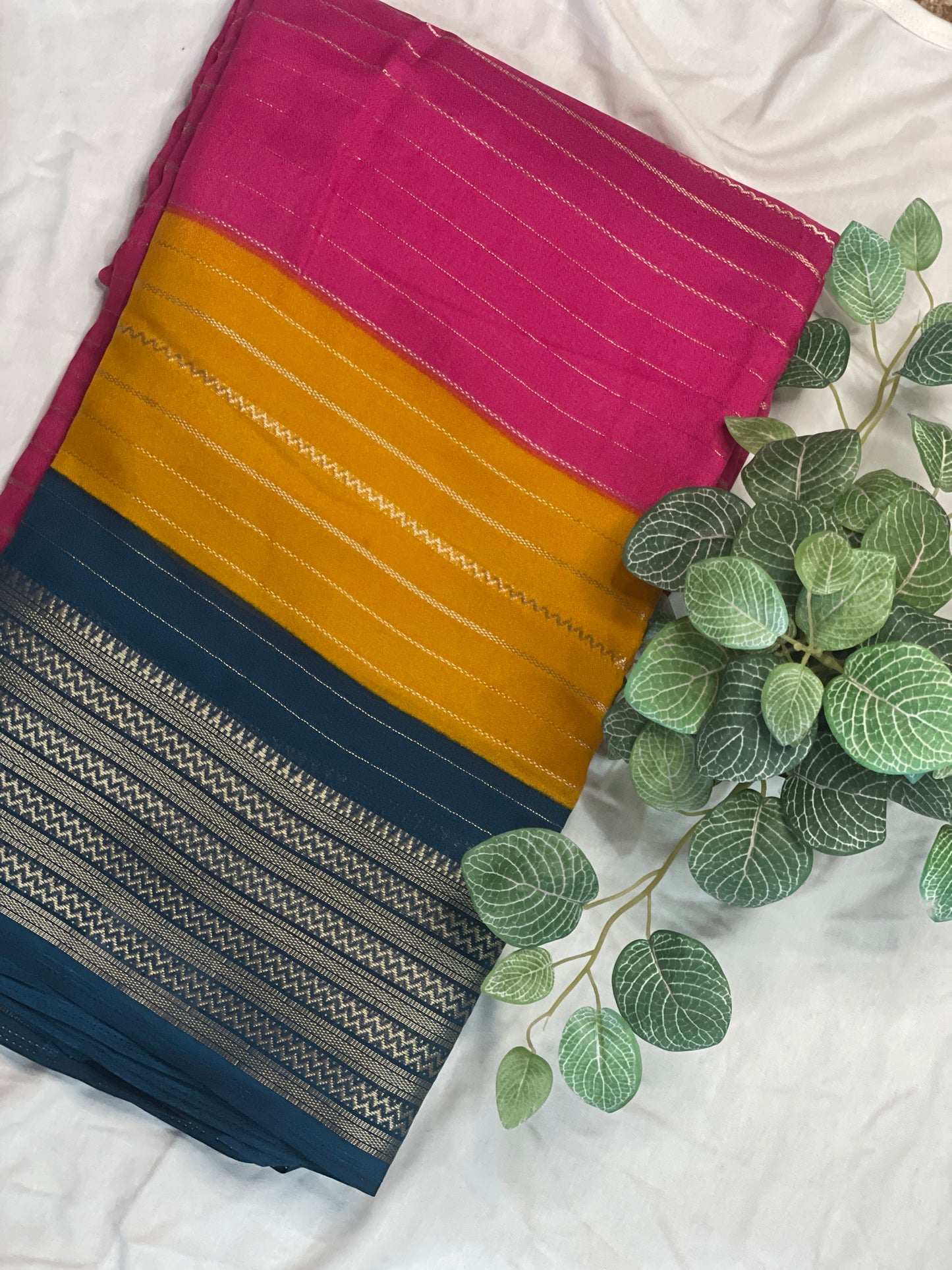 Georget 3D Saree Semi Mysore Silk Saree
