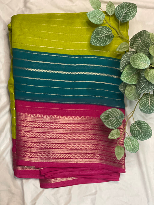 Georget 3D Saree Semi Mysore Silk Saree