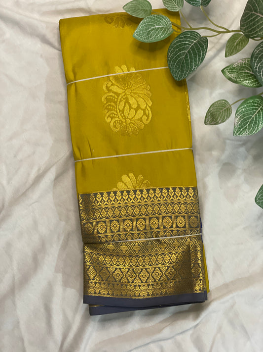 Yellow Soft Silk Traditional Wear Saree