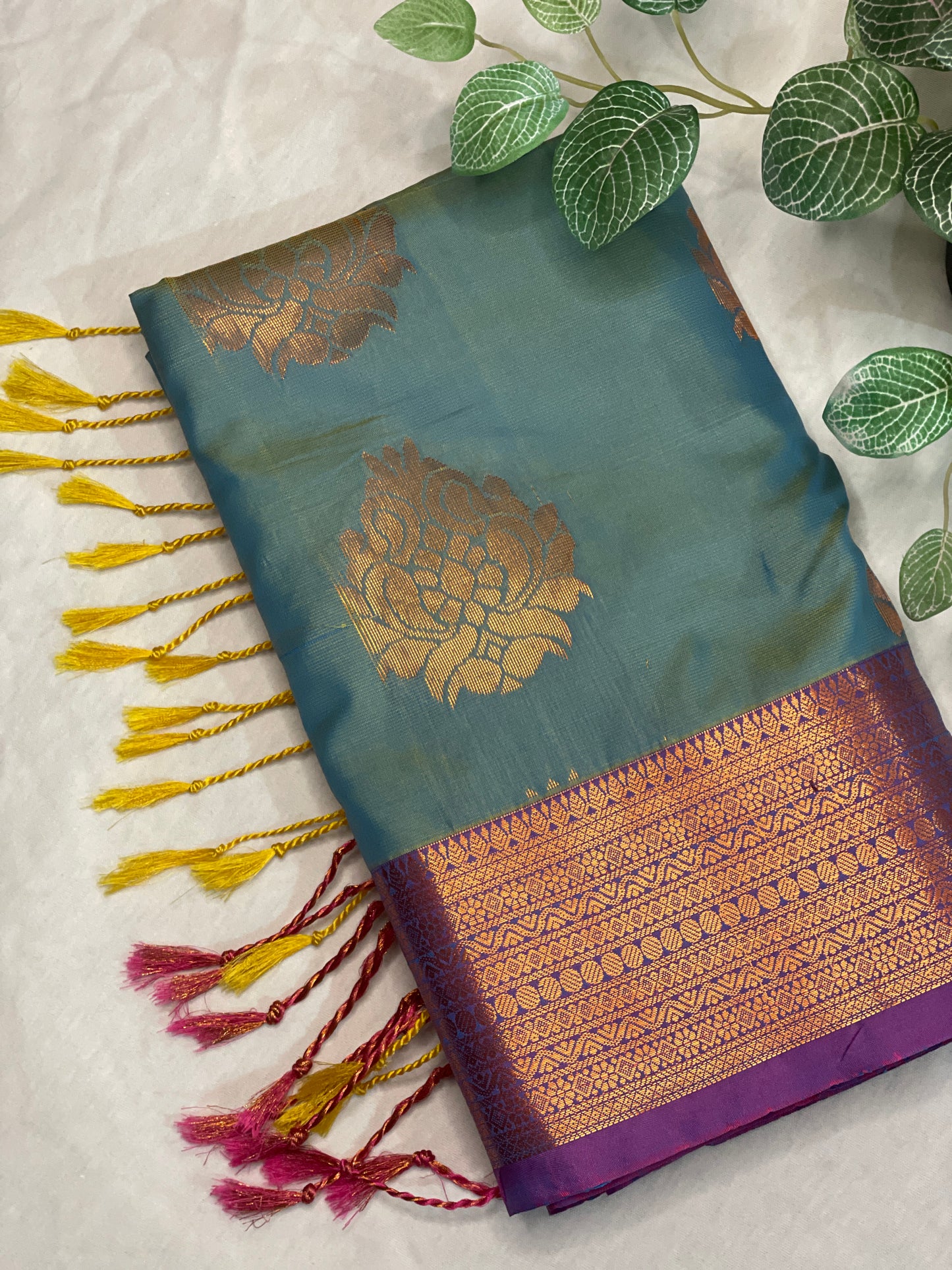Soft Silk Saree Orange Pallu