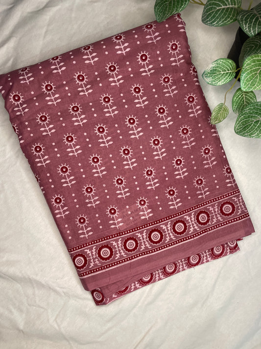 Mul Cotton Pink Saree